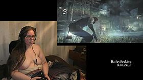 Naked bbw plays with her big ass monster