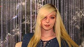 Sexy blonde gamer girl Roxy shows off her boots and legs in slow motion!