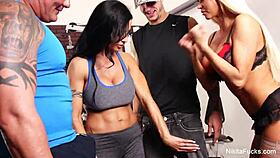 Nikita's sexy shower tease with big tits, oh man!