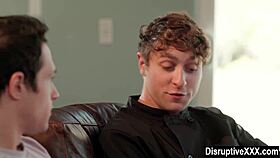 Closeted guy sucks and fucks his cooking instructor's monster cock in the kitchen.