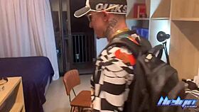 my partner came home from work and we had a fun role swap