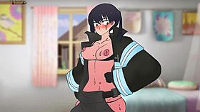 I sprayed growth perfume on this anime girl for wild riding and ass bending sex