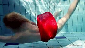 Russian teen Lucie dives naked in the pool 😍