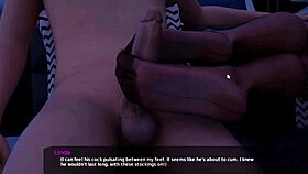 watch this step mom giving footjob till he cums on her big tits