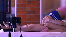 latina teen explores wild fantasies with friend in apartment, reaching orgasm in tight, shy cheating session!