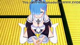 Rem guides your handjob in romantic re zero