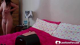 This sexy teen rides her favorite sex toy casually.