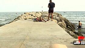 beautiful spanish aysha gets cumshot on big ass in public