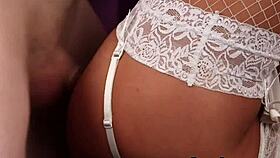 Kinky centerfold takes a massive cum load on her face, swallowing every drop