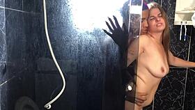 Young Guy's Steamy Bathroom Encounter with Friend's Aunt