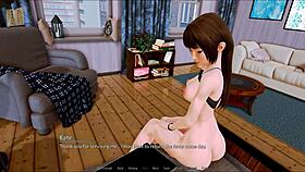 playing harem hotel 99 game in a cozy room