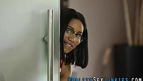 this ethnic teen tit fucks like a pro on camera