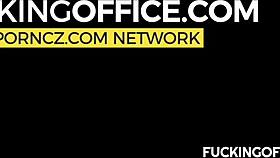 Maintenance man cools horny secretary with intense fucking