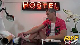 fake hostel threesome with posh woman and dirty redhead teen 18+ in dorm