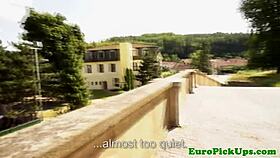 euro girl in glasses gets a surprise from neighbor