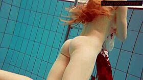 Hairy ginger polish teen underwater, what are you hiding?