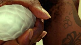 Hallelujah Johnson Masturbating with a Sex Toy in Close-Up Action