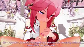 Yae Miko having sex in Genshin Impact