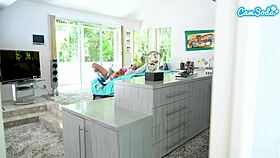 Cute teen caught masturbating, then fucked by step brother on webcam