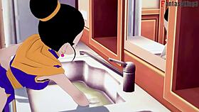 Chichi Gets Stuck in the Kitchen in Dragon Ball Z Ex Part 2