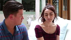 stepbrother catches stepsister masturbating then they have anal sex with handjob