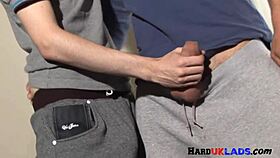 Uk stud gets hard cock tugged