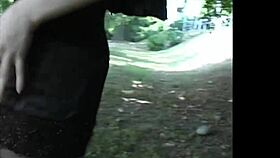 exhibitionist flaunts big natural tits in the park