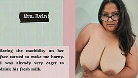 A big-chested slut with natural tits feeds her hunger with a small penis