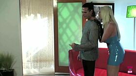 I watched a blonde with fake breasts bring a brunette to get pounded by her man in heels.