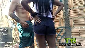 sosinho no quintal jerking my big cock with intiada safada