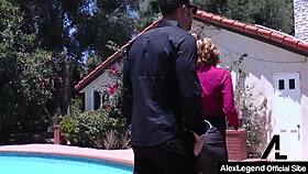 French Alex Legend Drills Realtor Krissy Lynn Hard in Backyard