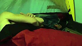 Young boy in gay porno movie, camping with bareback action and scary stories.