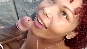feeling so exposed and excited flashing on the african beach, then sucking that monster cock on the rocks