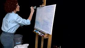 wow, big tits milf ryan keely gets horny in bob ross cosplay tutorial