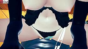 The hentai girl moans, 'fuck my big ass in missionary with monster cock'