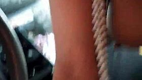 Samantha sucks cock in public outdoor.