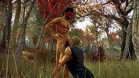 Stan And Jonathan Share A Passionate Blowjob In The Forest Outdoors