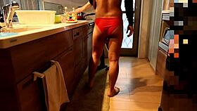 Perverted Adulterous Wife Brings Home Creampie Sex In Kitchen, Loves It?