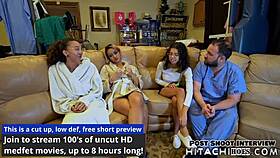 Two nurses assist Aria Nicole in hospital research.