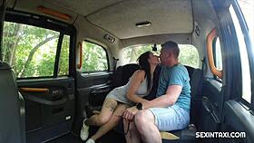 they lick each other so well, driving wild in a tattooed brunette car encounter