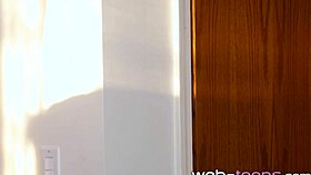 teen cheerleader lovers tribbing passionately in their secret spot