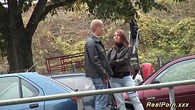 i picked up a busty milf for outdoor sex with big natural tits