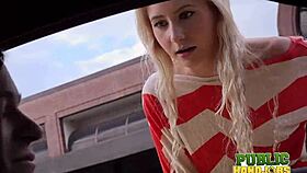 Blonde Teen Odette Delacroix Gives Public Handjob Audition At The Park With Small Tits And Facial Cumshot
