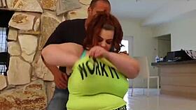 Redhead BBW Feels Intense Pleasure During Afternoon Workout Bent Over In Doggystyle