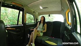 they lick each other so well, driving wild in a tattooed brunette car encounter