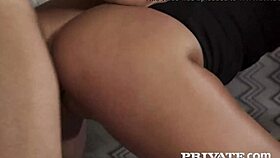 Cindy Shine rides a huge cock in cowgirl position, her skinny body bouncing with hardcore intensity