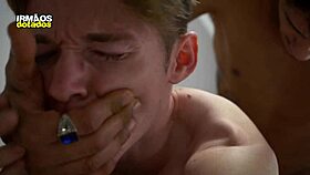 The endowed brazilian invader barebacks the twink's tight ass in this preview