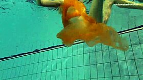 Nastya Strips and Shows Body in Pool