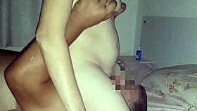 Latina wife makes husband lick her wet pussy