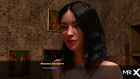 In the fashion business game, she shows her breasts to her new friend in episode 1 92